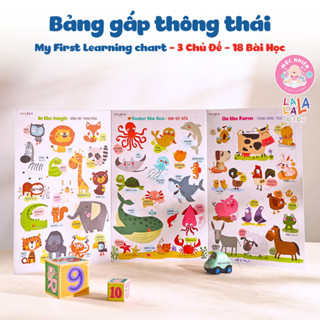 Bảng gấp thông thái - My First Learning chart cho bé từ 1 tuổi  3 chủ đề với 18 bài học  - Lalala Baby 