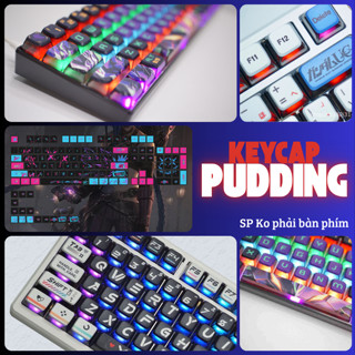  Bộ Keycap Pudding xuyên led chất liệu PBT doubleshot  nhiều màu keycaps 