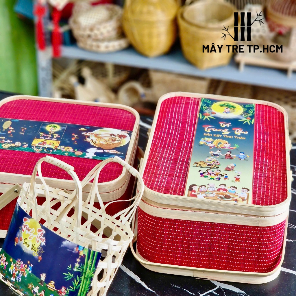 Tag trang trí Trung Thu, miếng dán trang trí nhiều size decor trang trí giỏ, hộp quà