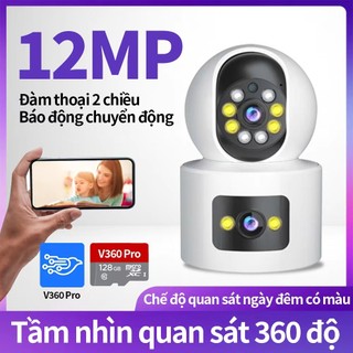 Camera IP Wifi V360Pro  mẫu mới - quan sát 360 độ - phiên bản tiếng việt - 2 MẮT XEM 2 MÀN HÌNH -bảo hành 12 tháng