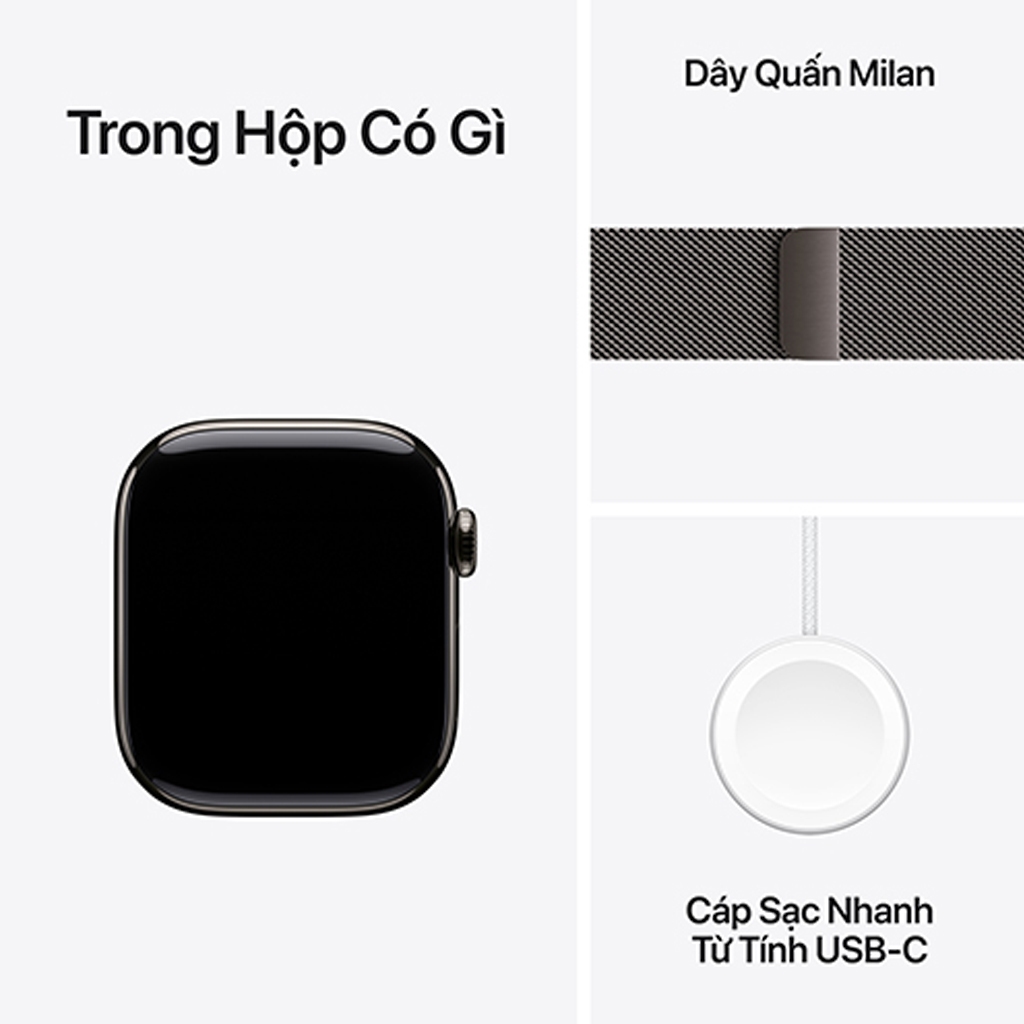 Apple Watch Series 11 Viền Titan Cellular 42mm Dây Milanese Chính hãng | BigBuy360 - bigbuy360.vn