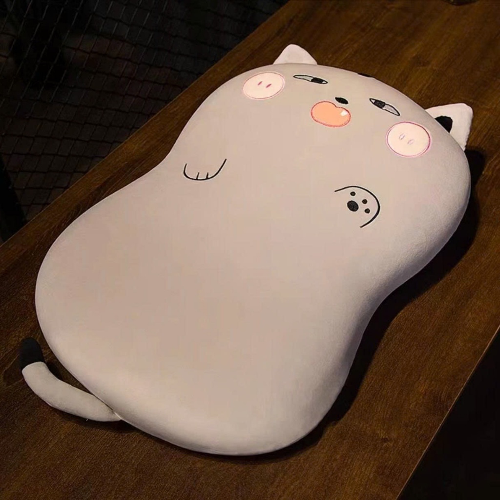 Gối Caosu Non [ HỌA TIẾT ĐÁNG YÊU ] Thiết Kế Bụng Mèo Hỗ Trợ Ngủ Ngon Giảm Căng Thẳng Mệt Mỏi