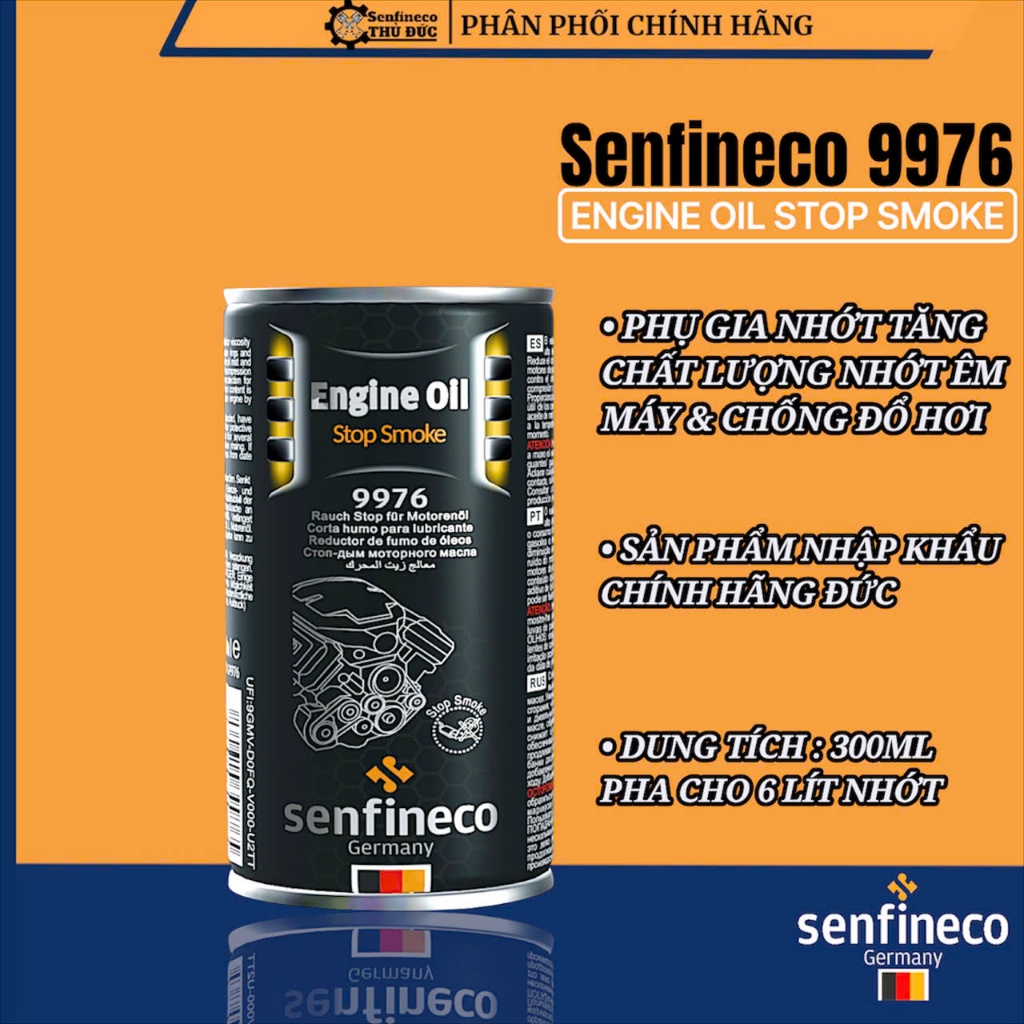 PHỤ GIA NHỚT Ô TÔ TĂNG CHẤT LƯỢNG NHỚT VÀ CHỐNG MÀI MÒN - Senfineco 9976 [300ml]