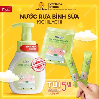 Nước Rửa Bình Sữa An Toàn Cho Bé Kichilachi hương trái cây tự nhiên Chai 300ml  Túi 450ml - MINIBOO 
