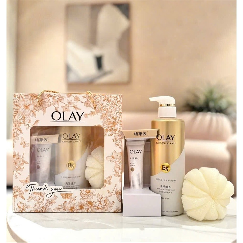 Set Sữa Tắm OLAY B3 Dưỡng Trắng Da + Sữa dưỡng thể OLAY B3- Doris Beaty