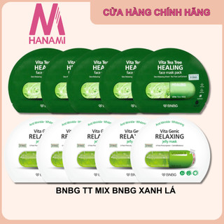  COMBO Mix 10 Miếng Mặt Nạ BNBG VITA XANH LÁ và BNBG Tràm Trà phục hồi cấp ẩm làm dịu da mụn 