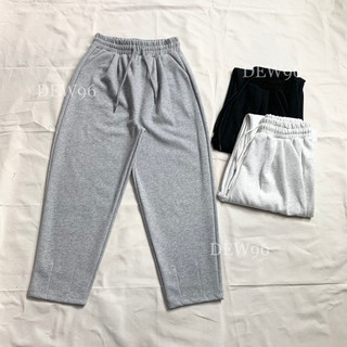  Quần baggy nữ chất vải nỉ 2 da mềm mại lưng cao cạp chun dây rút có túi trước 