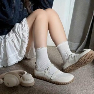  Giày Jeep Mary Jane Quai Dán Đế Bệt 2,5cm Giày Búp Bê Dành Cho Nữ 