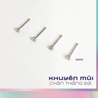 (1 Chiếc) Khuyên Mũi Đá thân thẳng - thép không gỉ - Kassy