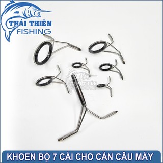 🎣 Bộ 7 Khoen Cần Câu Máy – Khoen Sứ 3 Chân Chống Gỉ Cao Cấp