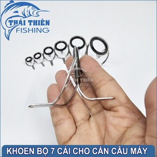 🎣 Bộ 7 Khoen Cần Câu Máy – Khoen Sứ 3 Chân Chống Gỉ Cao Cấp