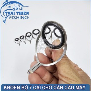 🎣 Bộ 7 Khoen Cần Câu Máy – Khoen Sứ 3 Chân Chống Gỉ Cao Cấp
