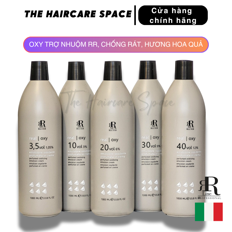 [ITALY] Oxy trợ nhuộm, nâng tông cao cấp Real Star thơm mùi hoa quả, không rát - 1000ml/chai