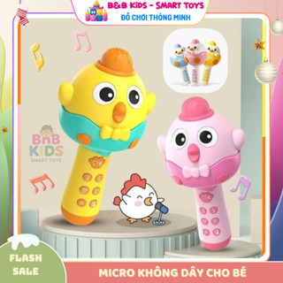  Đồ chơi micro vịt con hát karaoke không dây pin sạc kết nối Bluetooth cho bé làm ca sĩ 