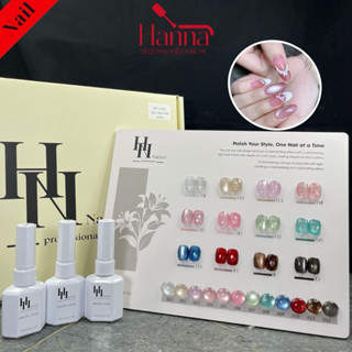  Set 6 -12 Màu Sơn Gel Mắt Mèo Nước nền trong Kim Cương   Cực Quang TG HN Tặng Bảng Màu  Chai 15ml  