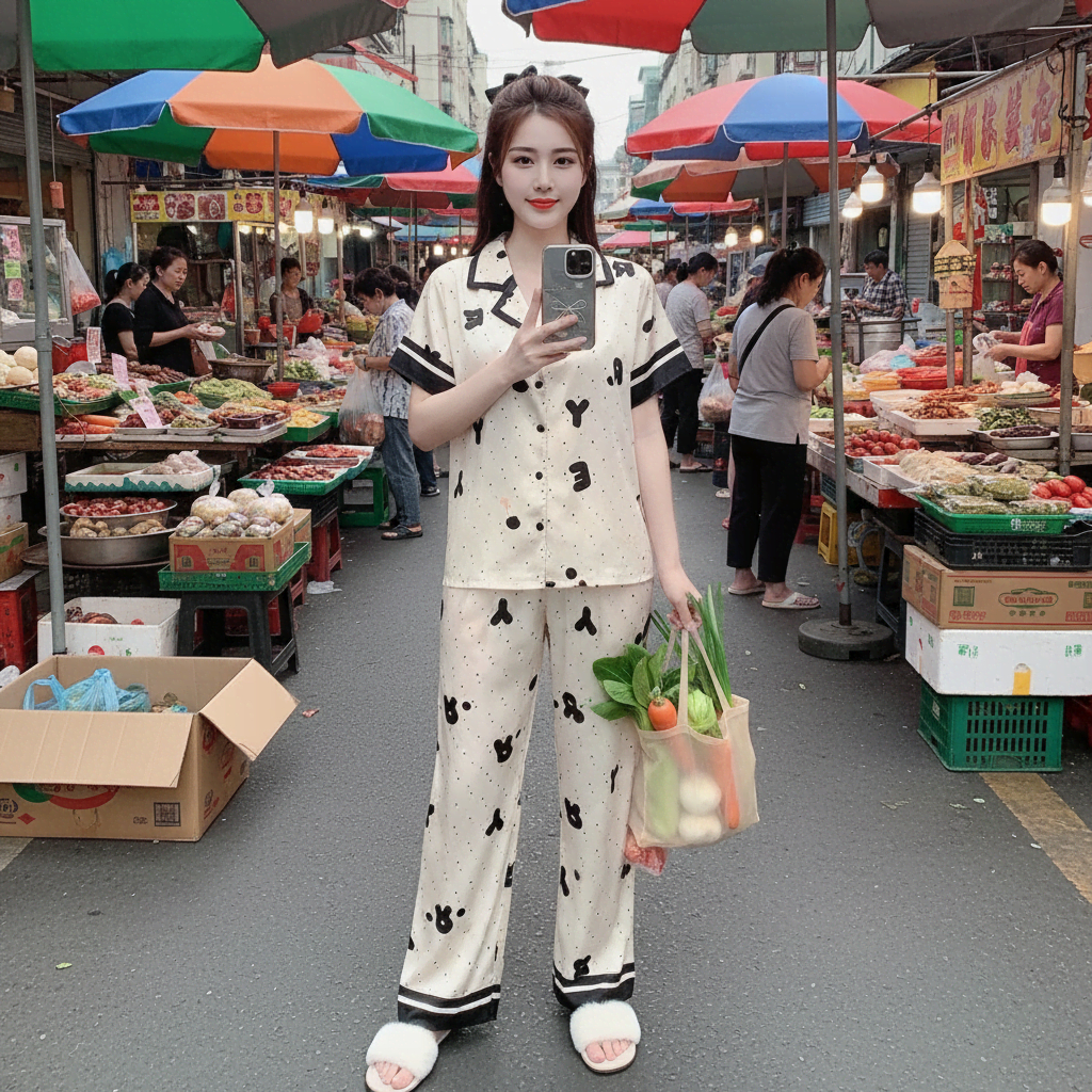 Bộ Pijama Lụa Sành Điệu - Khơi Dậy Sáng Tạo,Bộ ngủ Di.or -Pity chất lụa Hàn cao cấp Size 40-70kg