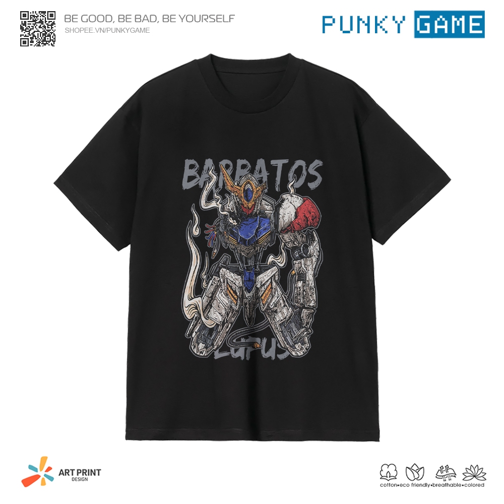 Áo thun Unisex Gundam Barbatos Lupus Cotton 100% ngắn tay