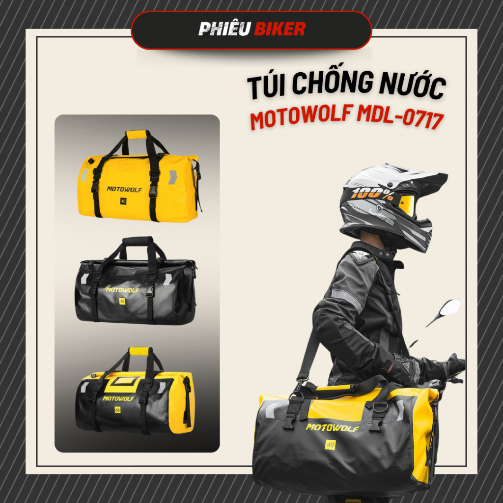 Balo chống nước Motowolf 40l và 66l chính hãng