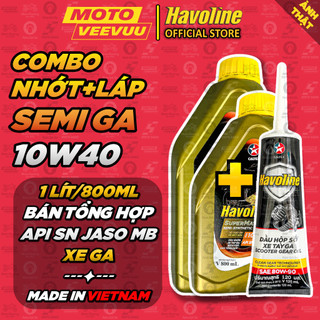   MTVV  Dầu nhớt Tay Ga CALTEX HAVOLINE SEMI MATIC 4T 10W40   800ml & 1 Lít   Bán tổng hợp<END> 