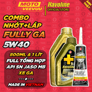 [MTVV] Dầu nhớt xe ga CALTEX HAVOLINE GA FULLY 4T 5W40 800ML 1 LÍT 100% Tổng hợp toàn phần SuperMatic <END>