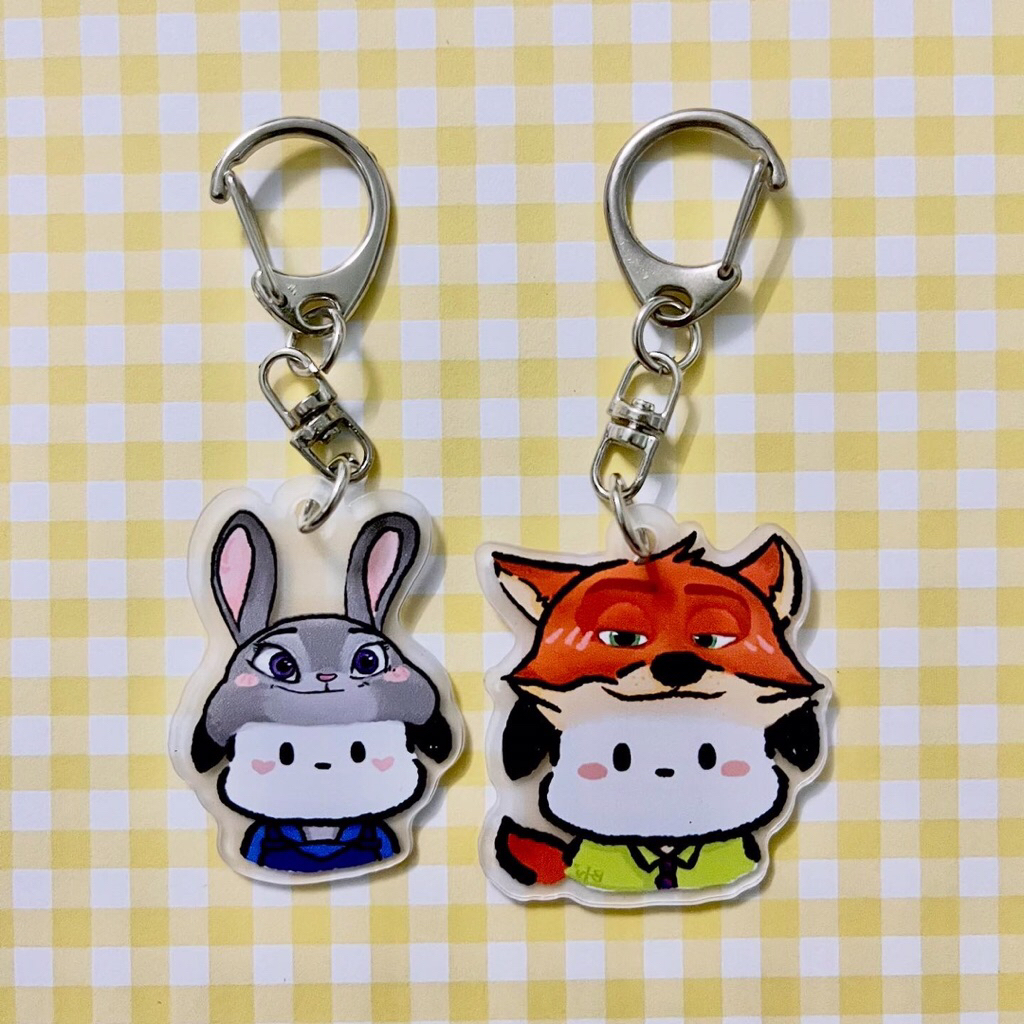 ( Ảnh Shop Tự Chụp ) Móc Khoá Cặp Đôi Pochacco Zootopia Nick Cáo Và Judy Thỏ 🦊🐰