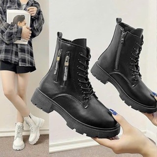 Boot Nữ Cổ Cao Martin Bốt Cổ Cao Đế Răng Cưa da lì và da Bóng Martin 331