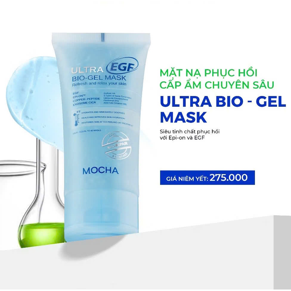 Mặt Nạ Gel Lạnh Siêu Phục Hồi Ultra EGF Bio - Gel Mask MOCHA , Làm Dịu Và Cấp Ẩm Chuyên Sâu Cho Da T