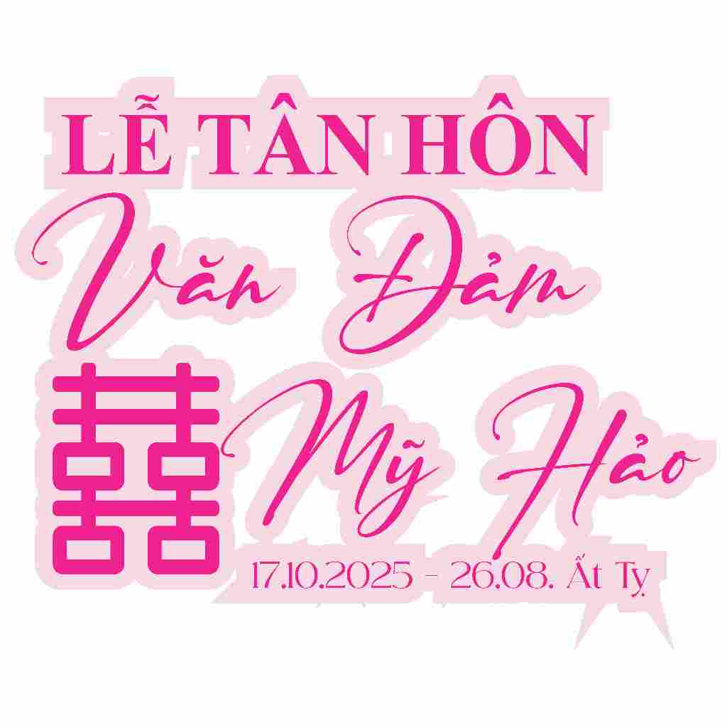 Bảng tên dâu rể treo đám cưới, đám hỏi, tân hôn, vu quy, Chất liệu Fomert, Kích thước 50 x 70 cm, 60