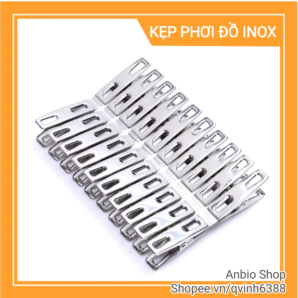 Kẹp quần áo inox cao cấp không gỉ, phơi quần áo, chăn mền