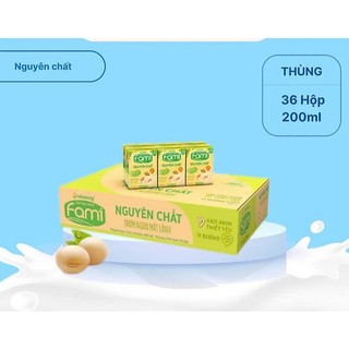 Thùng sữa đậu nành Fami Nguyên chất ít đường (36 hộp x 200ml)