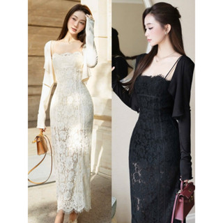   MMUSE STORE  VIDEO - Đầm hai dây ren body dáng dài xoè nhẹ tặng kèm áo khoác siêu xinh 