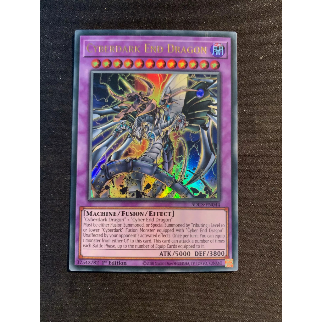 UK ultra rare Lá thẻ bài Yugioh Cyberdark End Dragon - Tặng bọc bài fusion