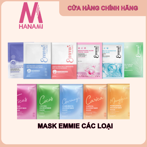 Mặt Nạ Emmie ĐỦ LOẠI Bio Cell,Tencel, Microfibe,Exosome,TT Cấp Ẩm, Phục Hồi,Dưỡng Sáng Da