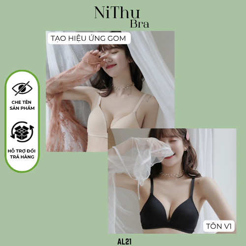 AL21 Áo Ngực Nữ Đúc Su Nâng Ngực Màu Trơn Tôn Vòng 1 Gợi Cảm NITHU
