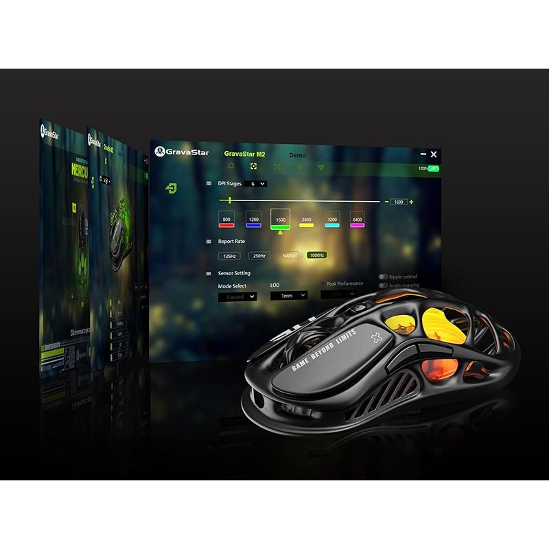 Chuột chơi game Gravastar M1, M2 && Xpro Thiết kế rỗng RGB Công thái học kết nối 3 chế độ siêu ngầu | BigBuy360 - bigbuy360.vn