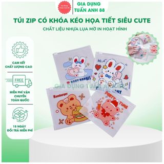 Túi zip có khóa kéo họa tiết siêu cute, túi đựng mini siêu tiện lợi - GDTA88