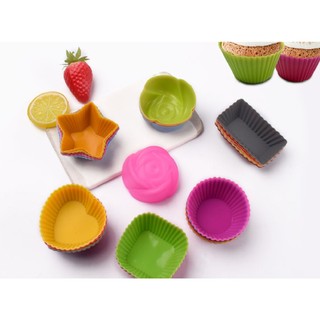 Khuôn cupcake silicon hình tròn,tim,sao,chữ nhật