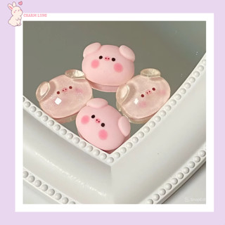  Charm Heo Má Hồng Đục Trong Đáng Yêu – Phụ Kiện Decor DIY Trang Trí Tiểu Cảnh Ốp Lưng Hộp Bút Gắn Dép Slime,... 