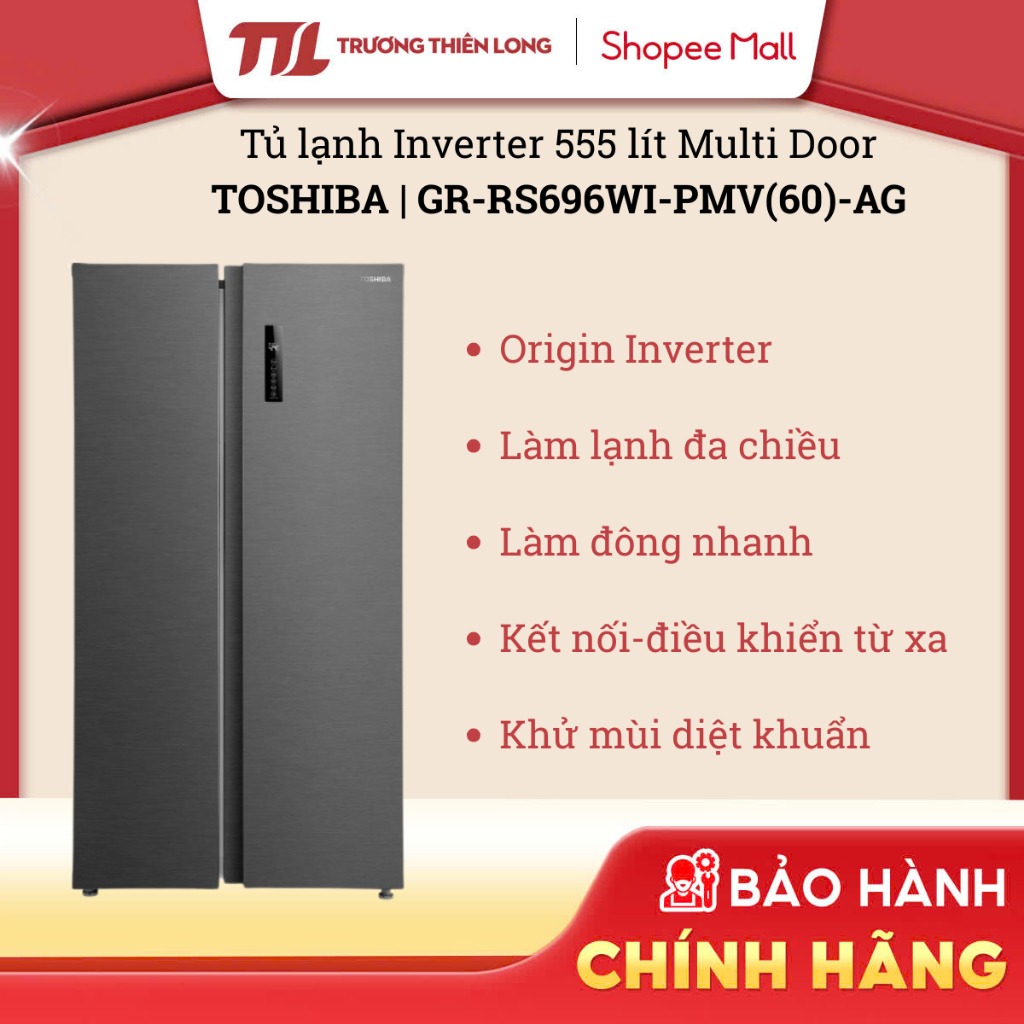 GR-RS696WI-PMV(60)-AG - Tủ Lạnh Toshiba Inverter 555 Lít GR-RS696WI-PMV(60)-AG [FREESHIP HCM]