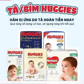  Bỉm Huggies Nature Made Skin Perfect Huggies Đêm cao cấp đầy đủ các size NB60 S82 M64 L54 XL44 XXL26 