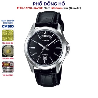 Đồng hồ nam dây da casio chính hãng anh khuê mtp-1370l-1avdf