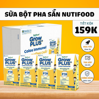 Thùng 24 hộp Sữa Bột Pha Sẵn Nutifood Sweden GrowPLUS+ Bạc, Vàng Immunelhộp 110/180ml
