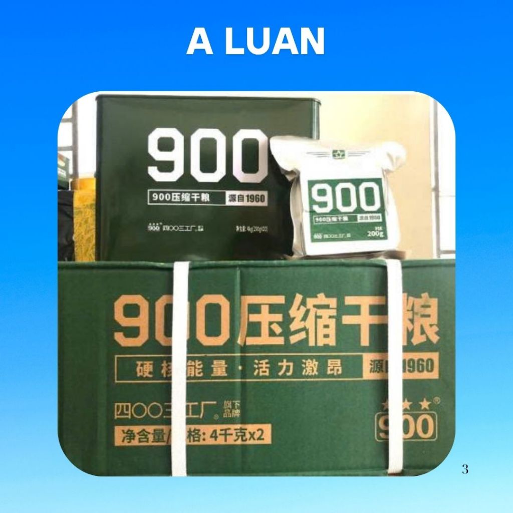 1 Thùng nguyên [ 8kg] lương khô 900 3 sao, Lương khô Trung Quốc - ALUAN