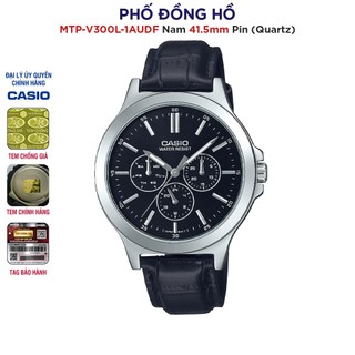 Đồng hồ nam dây da casio chính hãng anh khuê mtp-v300l-1audf