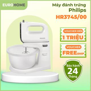 Máy đánh trứng, trộn bột Philips 2in1 HR3745, bảo hành 2 năm | Hàng chính hãng