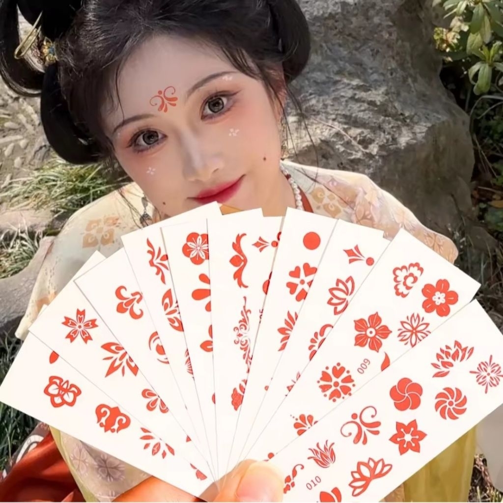 [Hàng sẵn] 🌺Hình xăm dán trán cổ trang/Chu sa mẫu cực đẹp🍀🍀