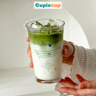  Ly Thủy Tinh Miệng Loe Cốc Uống Nước Dáng Cao Họa Tiết LeCafe Sang Trọng Đựng Nước Ép Cafe CTT016 