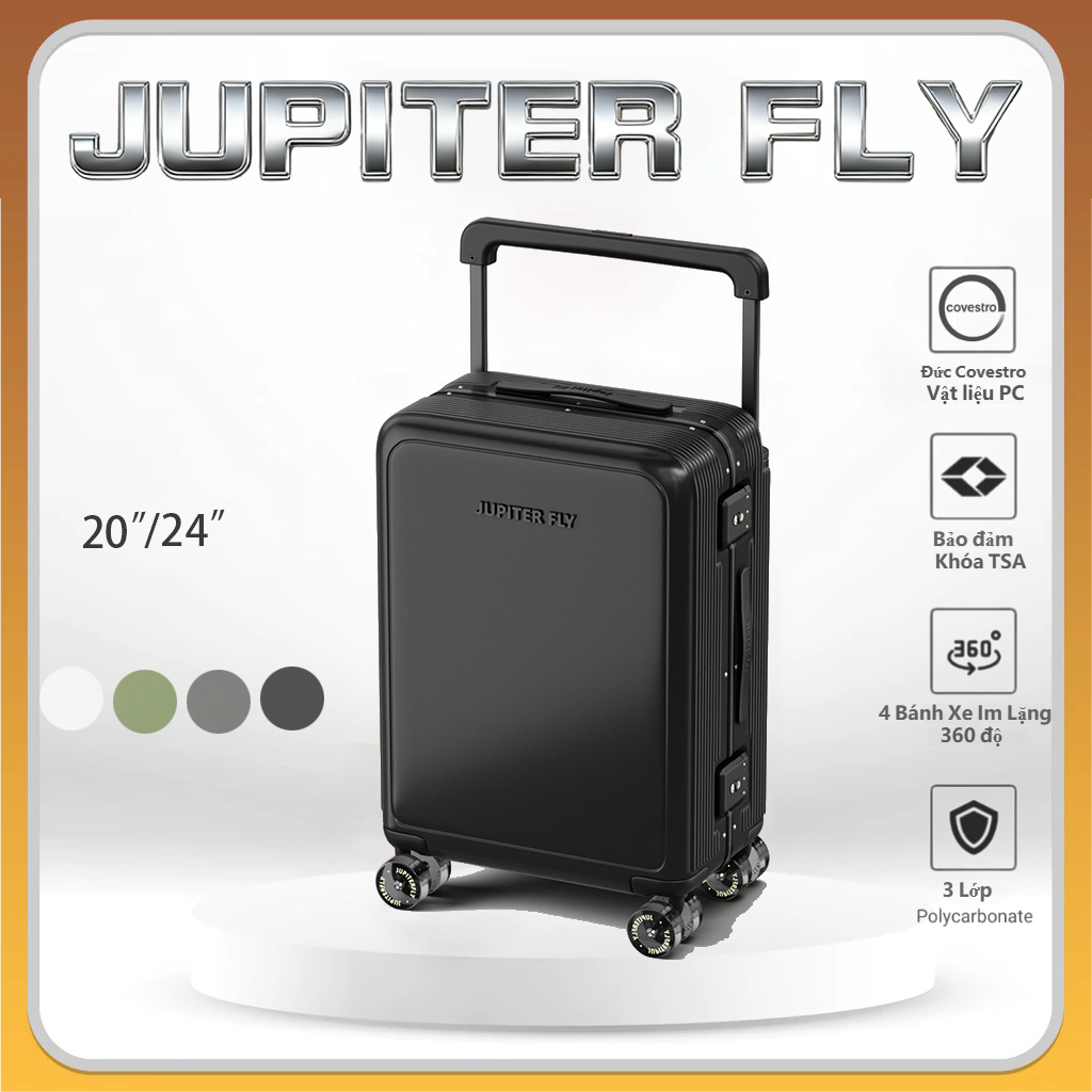 JUPITER FLY Luggage vali size 24 20vali kéo cao cấp vali siêu nhẹ vali kéo va li vali khung nhôm