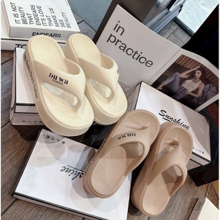  Dép nữ quai kẹp đế bánh mì 6cm chống trơn chất Eva nhẹ size 36-39 màu đen,trắng,bơ,lá,trà sữa 286-1 