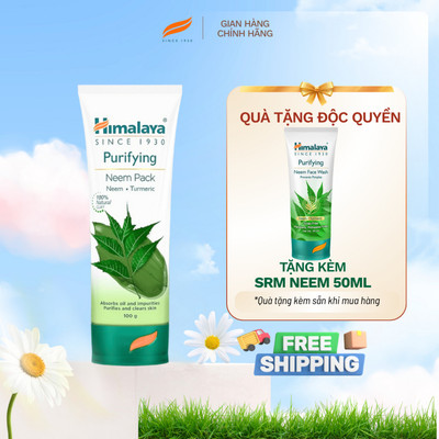 [COMBO ĐỌC QUYỀN] Mặt nạ đất sét kiềm dầu Himalaya Neem Face Pack 100ml Tặng Sữa rửa mặt neem 50ml